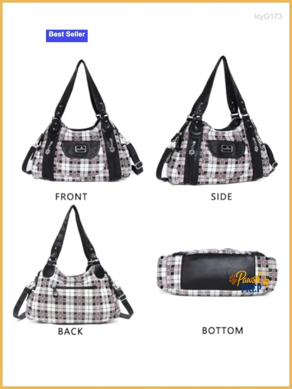 Washed PU Leather Hobo Tote Shoulder Bag Crossbody Purse Women's Large Satchel